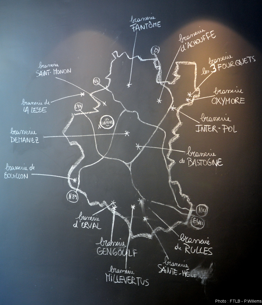 Kaart van de 17 brouwerijen - FTLB/PWillems